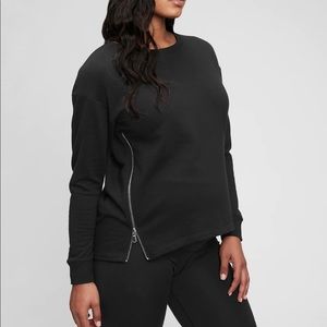 Maternity Side-Zip Nursing Sweatshirt Black